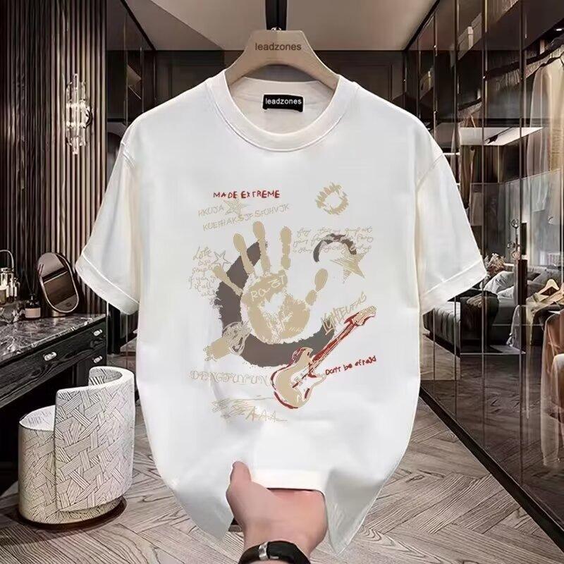 Summer Casual T-shirt Printing Men's Round Neck Fashion Short-sleeved Loose T-shirt Plus Size