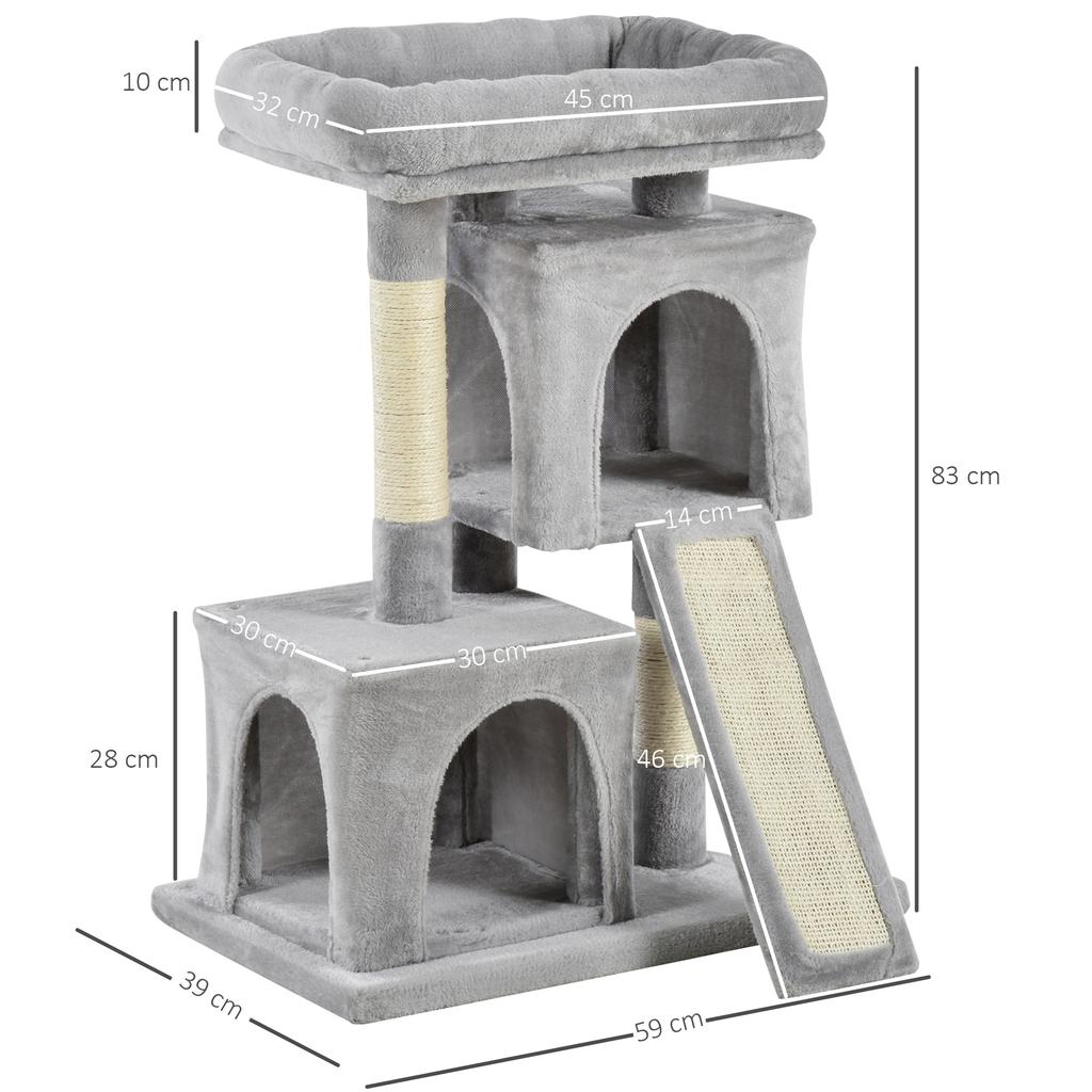 Cat Tree for Indoor Cats 81cm Cat Scratching Post Scratch Board Kitten Tower Climbing Frame Grey