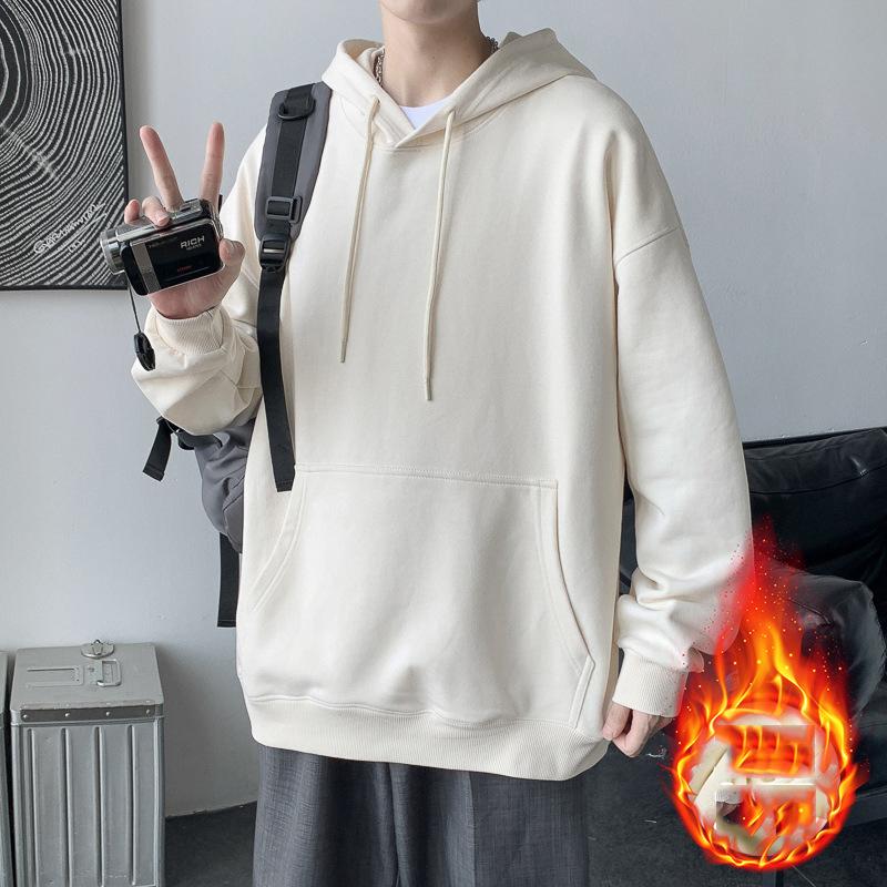 Frühling Herbst Casual Hoodie Bequemes Kapuzenpullover Herren Loose Top Einfarbig Pullover Jugend Sport Sweatshirt