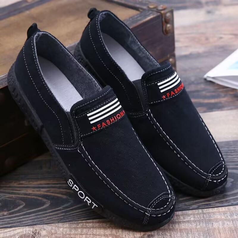 Tendência masculina respirável sapatos casuais zapatillas hombre jeans sapatos de lona moda apartamentos mocassins alpercatas masculino sola macia tênis