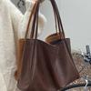 Damska torba o dużej pojemności, swobodna tekstura, miękka skóra, torba dojazdowa, modna torba na ramię, torba typu tote