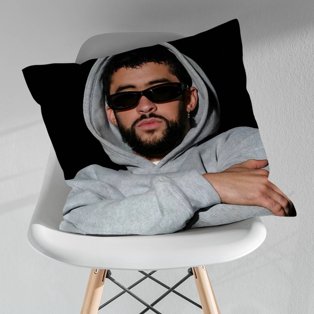 BBad Singer BBunny Throw Pillow Case Living Room Sofa Cushion Cover For Home Bedroom Decoration Protector