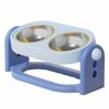 Rotatable Pet High Footed Bowl Non-Slip Double Bowls Elevated Pet Feeder Bowl Adjustable Height Detachable