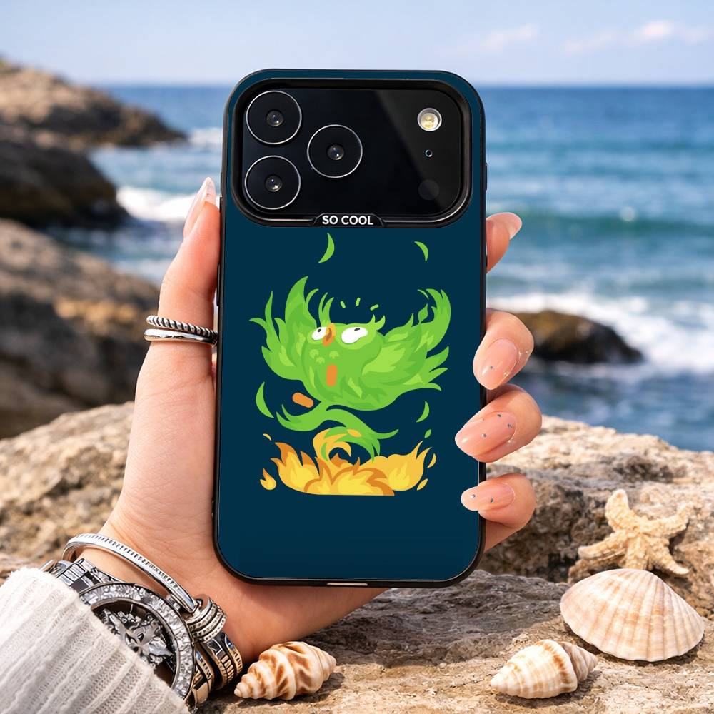 CUTE Duolingo Owl Phone Case For iPhone17 16 15 14 13 12 Pro Max Grey Black Matte Laser Metallic Aurora Funda iPhone17PRO