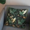 2D Elegant Birds And Leaves Pattern Pillow Cover Pattern Cushion Cover Suitable For Sofa Bedroom Car Pillow Cover