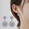 1 Pair Stud Earrings White Cubic Zirconia Stones Ear Studs High Transparency Women Earrings Temperament Versatile Jewelry Gift