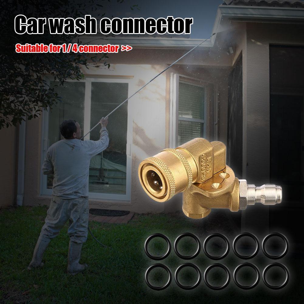 Quick Connection Pressure Washer Attachment 1/4 Adjustable Joint +10pcs O-Rings Copper 4500PSI 5 Angles for Pressure Washer Tips
