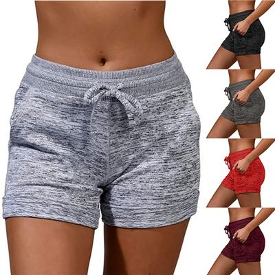 Damen-Sommer-Shorts, schnell trocknend, atmungsaktiv, für Laufen, Sport, Kordelzug, elastische Taille, für Übungen, Fitness, Yoga