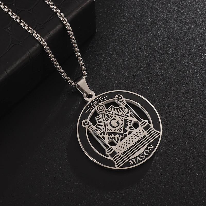 European and American Popular Titanium Steel Solomon Magic Amulet Pendant Fashion Stainless Steel Seven Angel Guardian Necklace