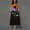 Women's clothing European and American style large size dress digital printing sleeveless pendulum elegant