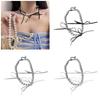 Fashion Elegant Ribbon Bowknot Short Necklace Pearl Clavicle Chain Choker Necklace Statement Jewelry Neck Chain