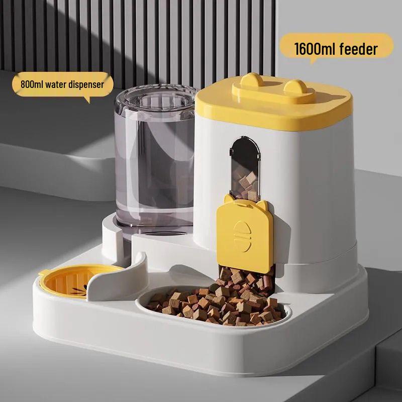 Pet Feeder & Waterer Station with Anti-Tip Bowl - Large Capacity for Cats & Dogs