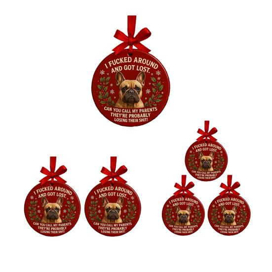 French Bulldog Ornaments for Christmas Tree Funny Acrylic French Bulldog Hanging Ornaments Gifts for Dog Lovers