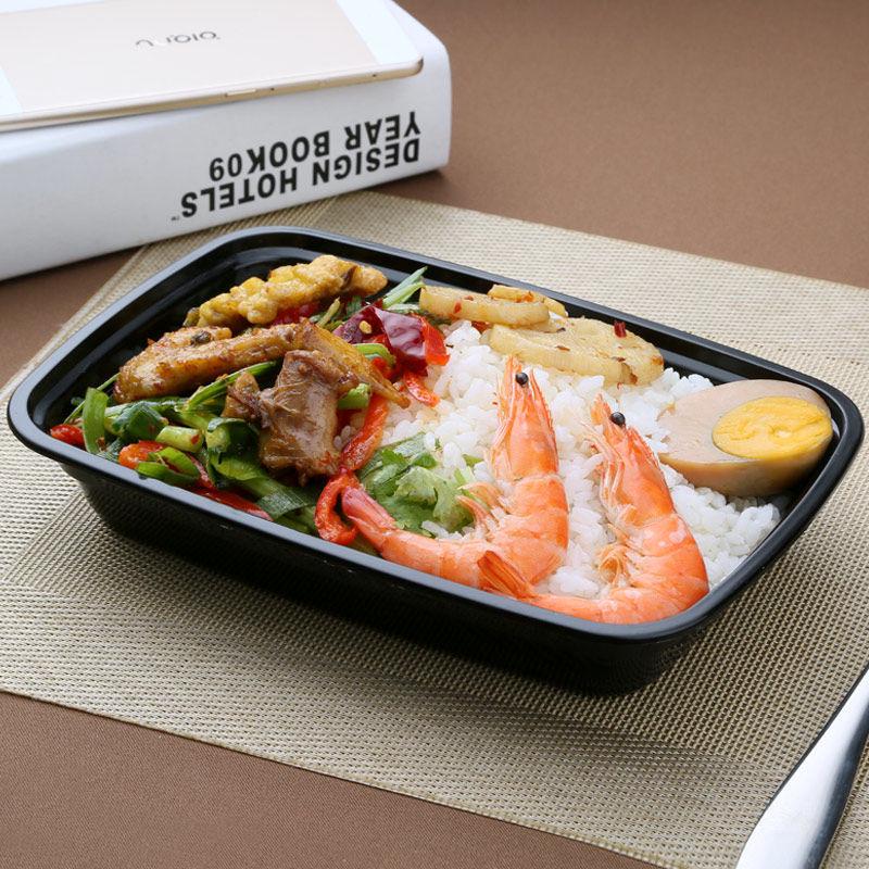 American Rectangular PP Disposable Lunch Box with Lid, Food Grade, Thickened for Takeaway