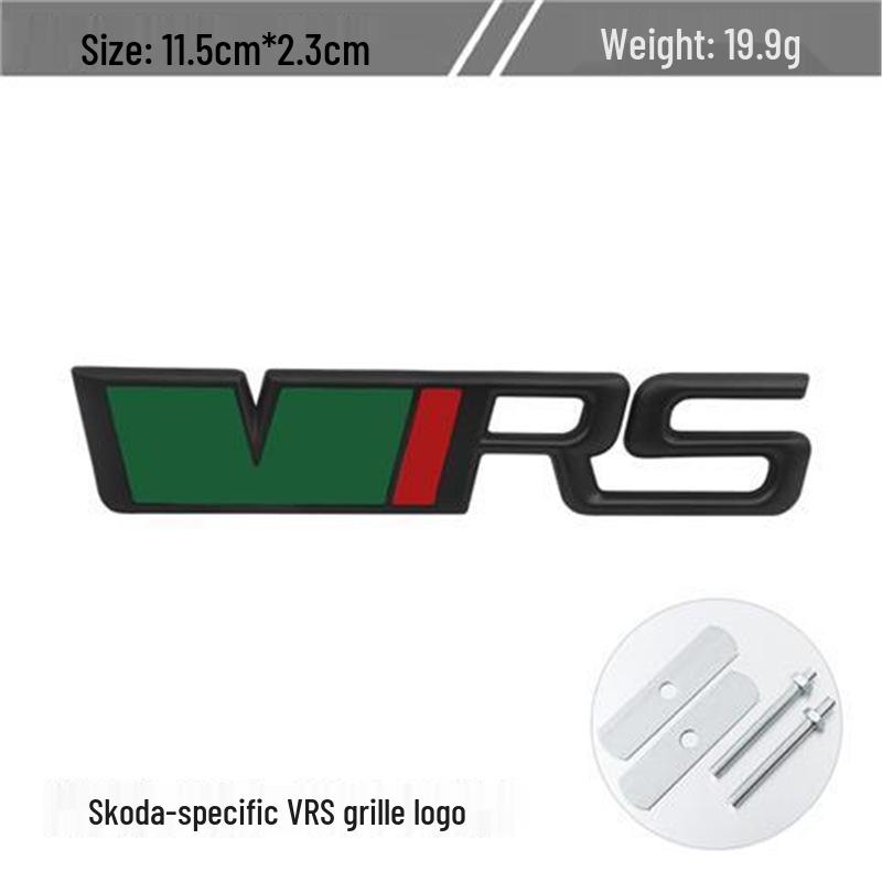 Volkswagen Skoda RS Emblem Set: Octavia Rapid Grille, VRS Fender, Metal Tail & Body Stickers