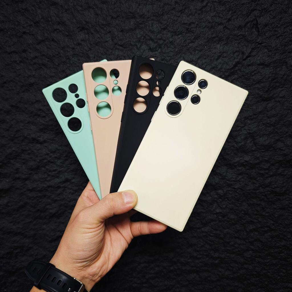 Samsung S24ultra Built In Velvet Cell Phone Case S23PLUS Imitation Liquid Silicone Cube Straight Edge Soft Shell