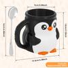 Resin Penguin Shape Ice Cream Holder With Snack Drawer Anti Deformation Wide Opening Penguin Style Ice Cream Container for Movie