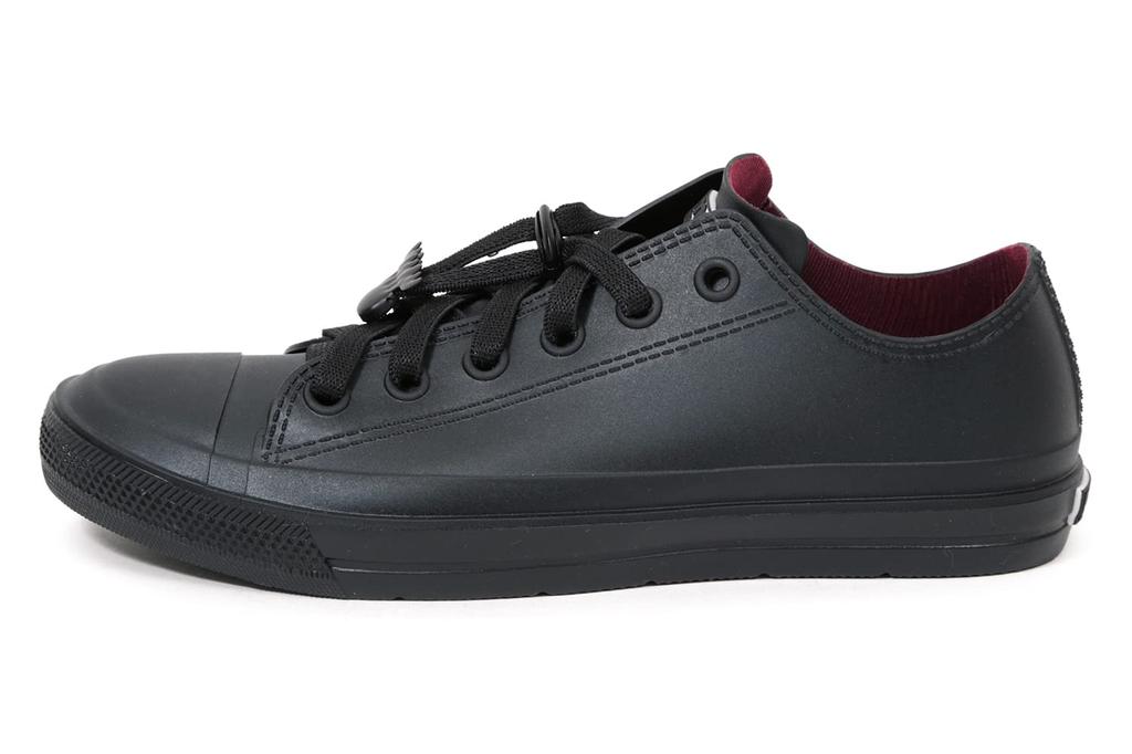 Akiriko MOZ Rain Sneakers with Elastic Moose with Original Size L Shoes, Laces, Charm, Low-Cut, Insole, Women's, Black,