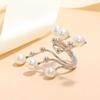 Lady Elegant Fashion Double Layer Large Pearl Rings Professional Party Jewelry Accessories for Women Creative Festival Gifts