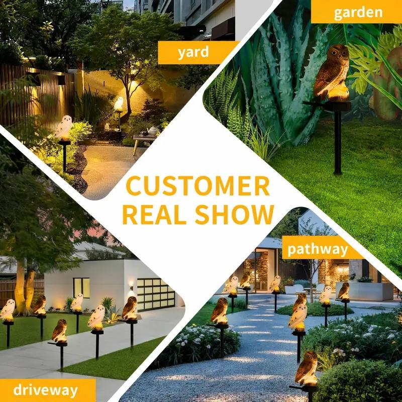 1pcs Solar Brown/white Owl Light, Suitable for Outdoor Garden, Yard, Patio Decoration and Holiday Gifts of Lawn Landscape Lights