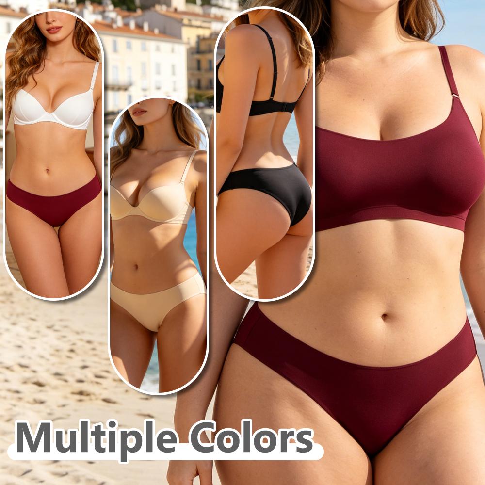 FINETOO 3Pcs/Set Seamless Cotton Fabric Briefs Underwear For Women Sexy Low Waist Breathbale Panties Female Elastic Solid Color Lingerie