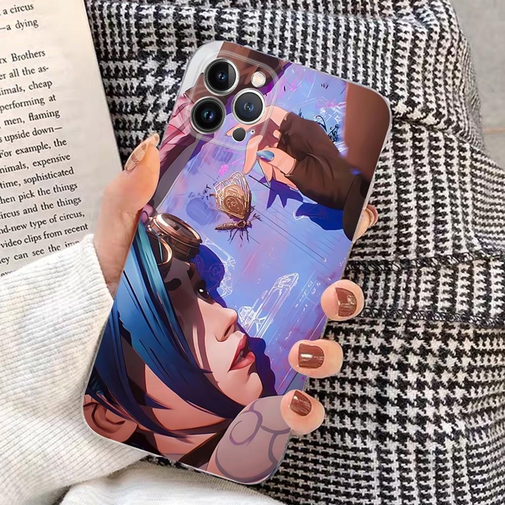 Anime Arcane J-Jinx-Vi Phone Case For IPhone 16 15 14 13 12 Mini 11 Pro XS Max X XR SE 6 7 8 Plus Soft Silicone Cover