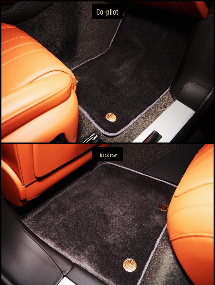 Custom Fit Waterproof Pure Wool Car Floor Mats for Bentley, Mercedes-Benz, Tesla, and Rolls-Royce.