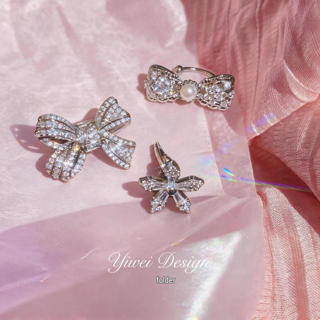 High-End Zirconia Bow Ear Clip: Luxurious, Versatile Ear Jewelry for Non-Pierced Ears