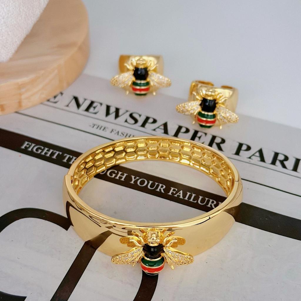 Vintage Fashion Bracelet Ring Set Little Bee Design Bracelet Ring Set