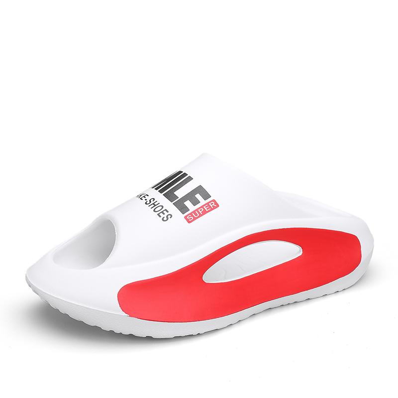 

Сандалии для пар, домашние тапочки с буквенным принтом, нескользящие сандалии для женщин, пляжные тапочки из ЭВА для мужчин 44-45 белый