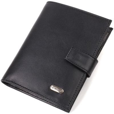 Classic Vertical Men's Wallet of Medium Size Made of Natural Smooth Leather CANPELLINI 21857 Black