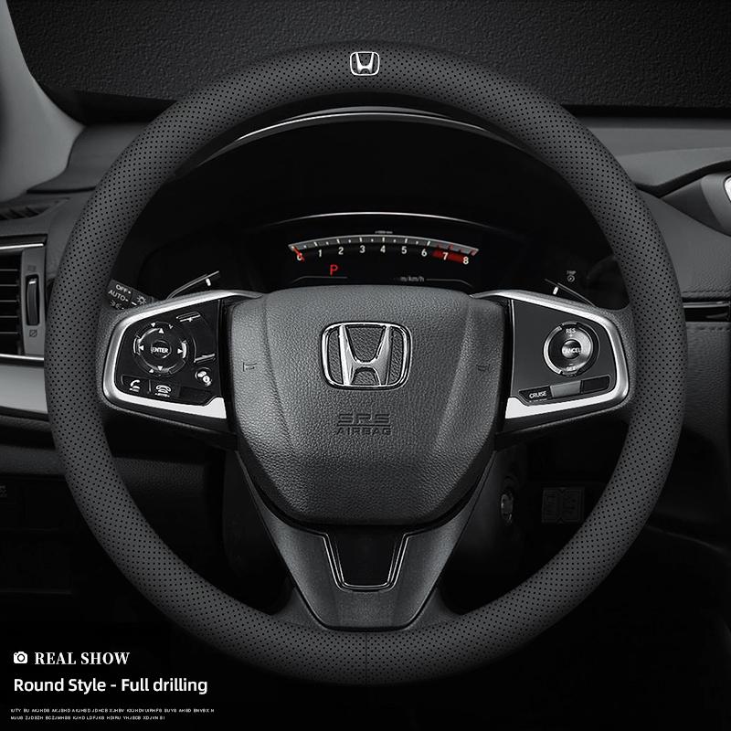 Breathable Leather Car Steering Wheel Cover Auto Accessories For Honda civic accord fit jazz pilot CRV odyssey passport city HRV