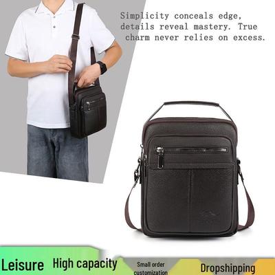 Pánská kožená crossbody kabelka s velkou kapacitou pro volný čas nebo do práce
