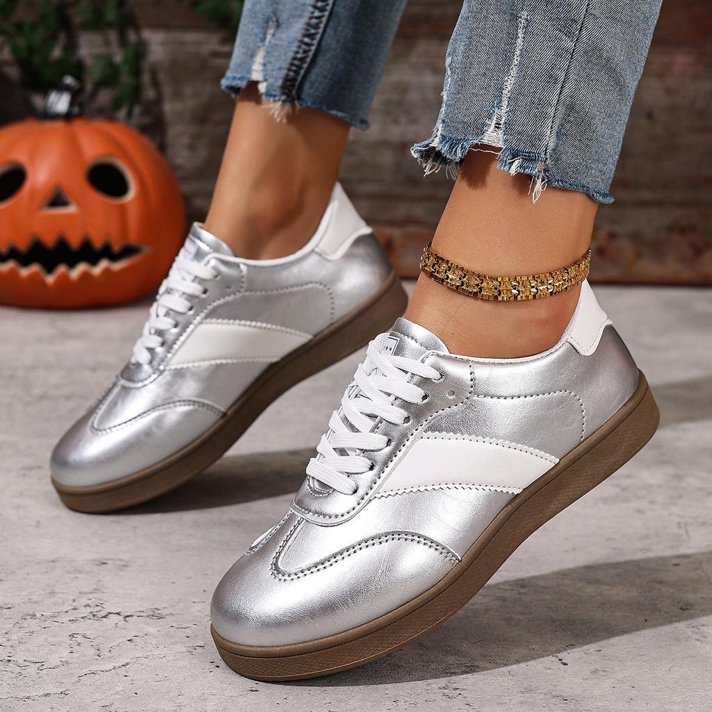 Fashion New Fashionable and Casual Flat Shoes, Versatile for Sports, Ins Sports Sneakers, German Training White Sneakers for Women