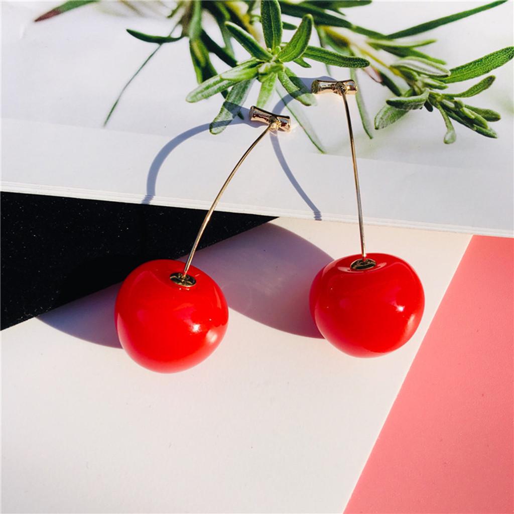 1pair Japón Lindo Dulce Simulación Cereza Roja Cereza Oro De 1pair Japón Lindo Dulce Simulación Cereza Roja Cereza Oro De