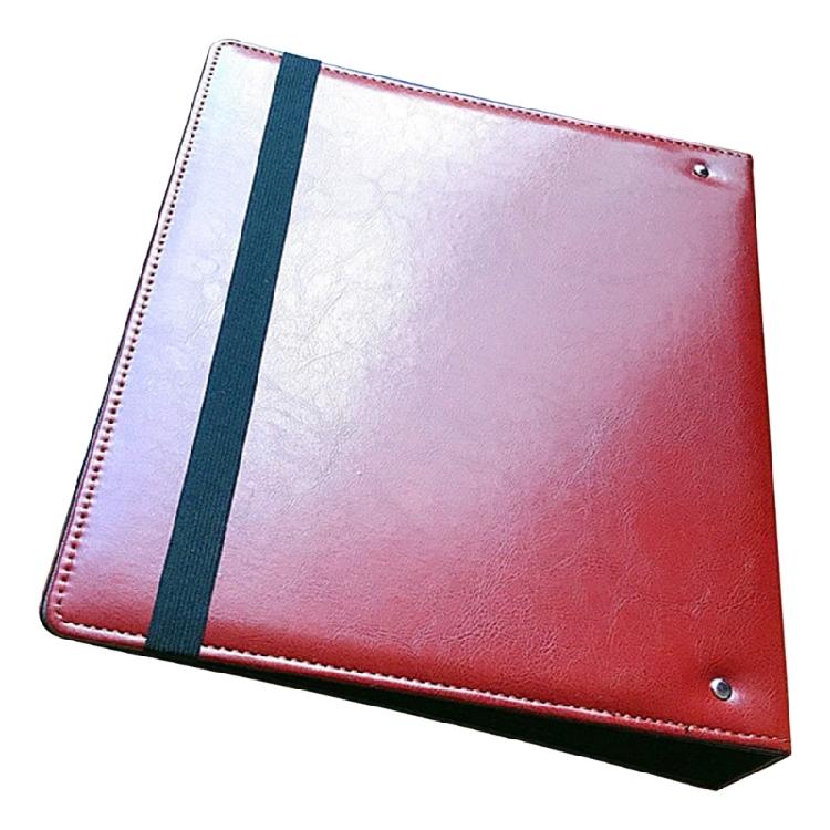 Leather Folder with Elastic Band Clipboard File Folder 3 Rings Binder File Holder Office Supplies