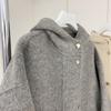 Plus Size Hooded Loose Wool Coat with Plush Lining - Women's Trendy Winter Cape Jacket.