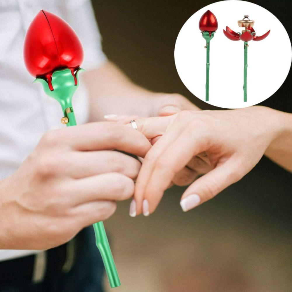 Waterproof Flower Ring Box Elegant Auto Blooming Ring Box Proposal Ring Box Engagement