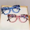 New Fashionable Leopard-Print Anti-blue Light Reading Glasses Men's and Women's Oversized Cat-Eye HD Presbyopia Glasses