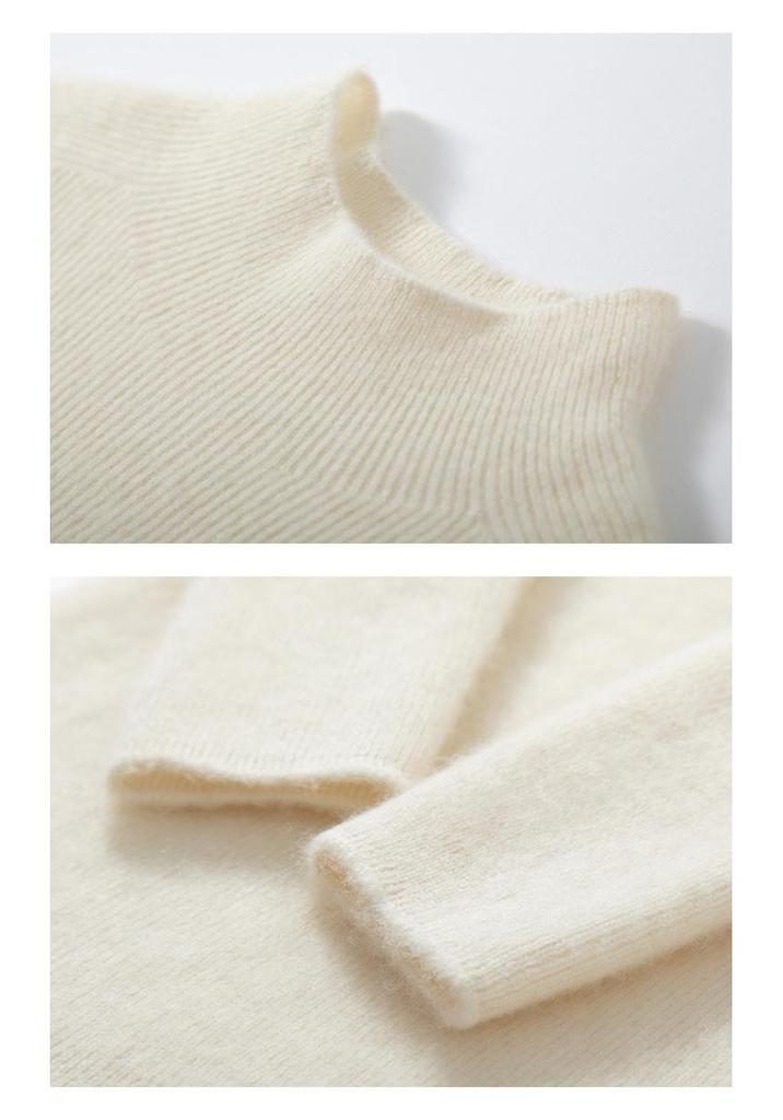 Women's 100% Pure Cashmere Half-High Collar Sweater - New Autumn/Winter Knit Pullover