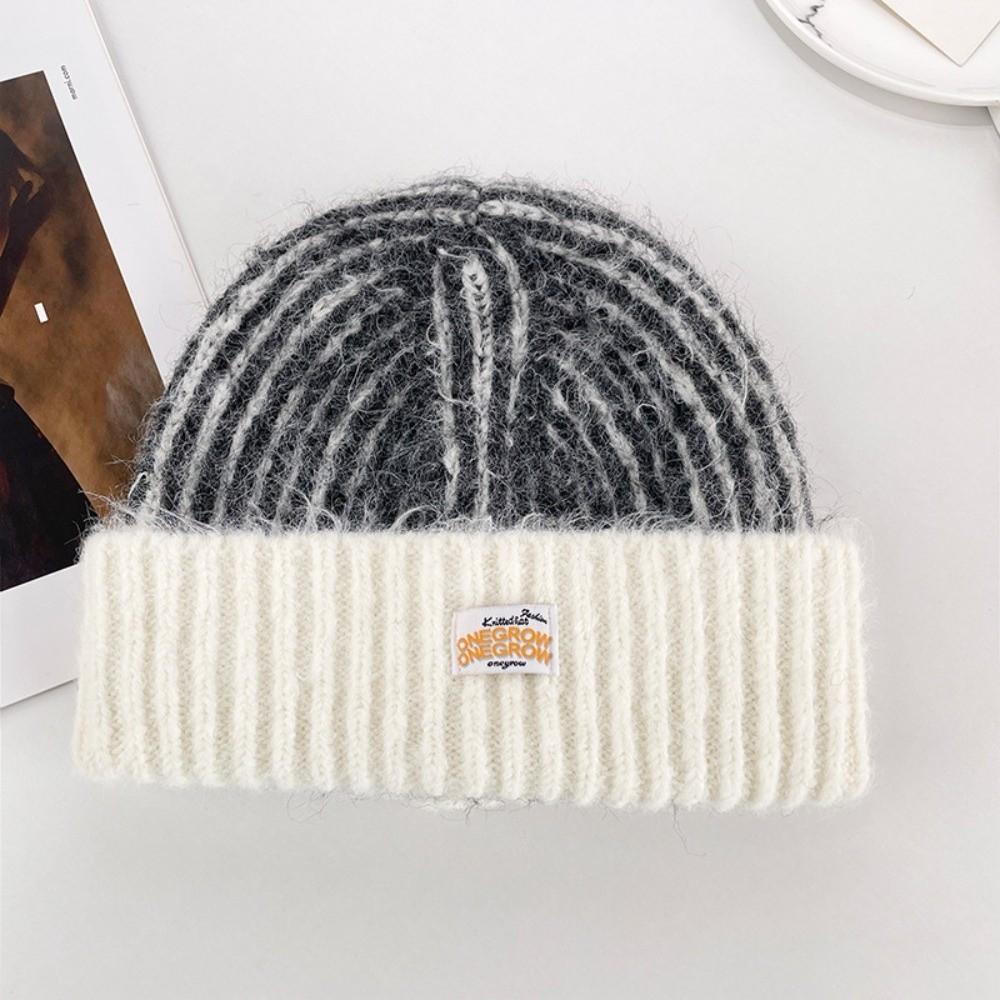 Thick Warm Earflap Winter Hat 53cm to 60cm Head Circumference Retro Stripe Beanie  For Women