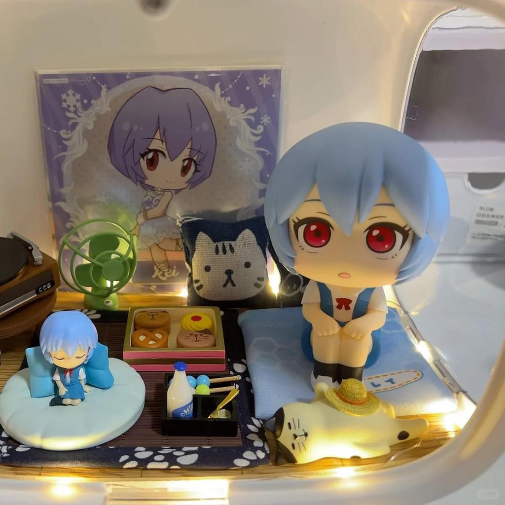 10cm Anime Evangelion Figure Pvc Ayanami Rei Asuka Shinji Action Figures LookUp Gift Collection Series Model Toy Q version Poseable Articulated 2