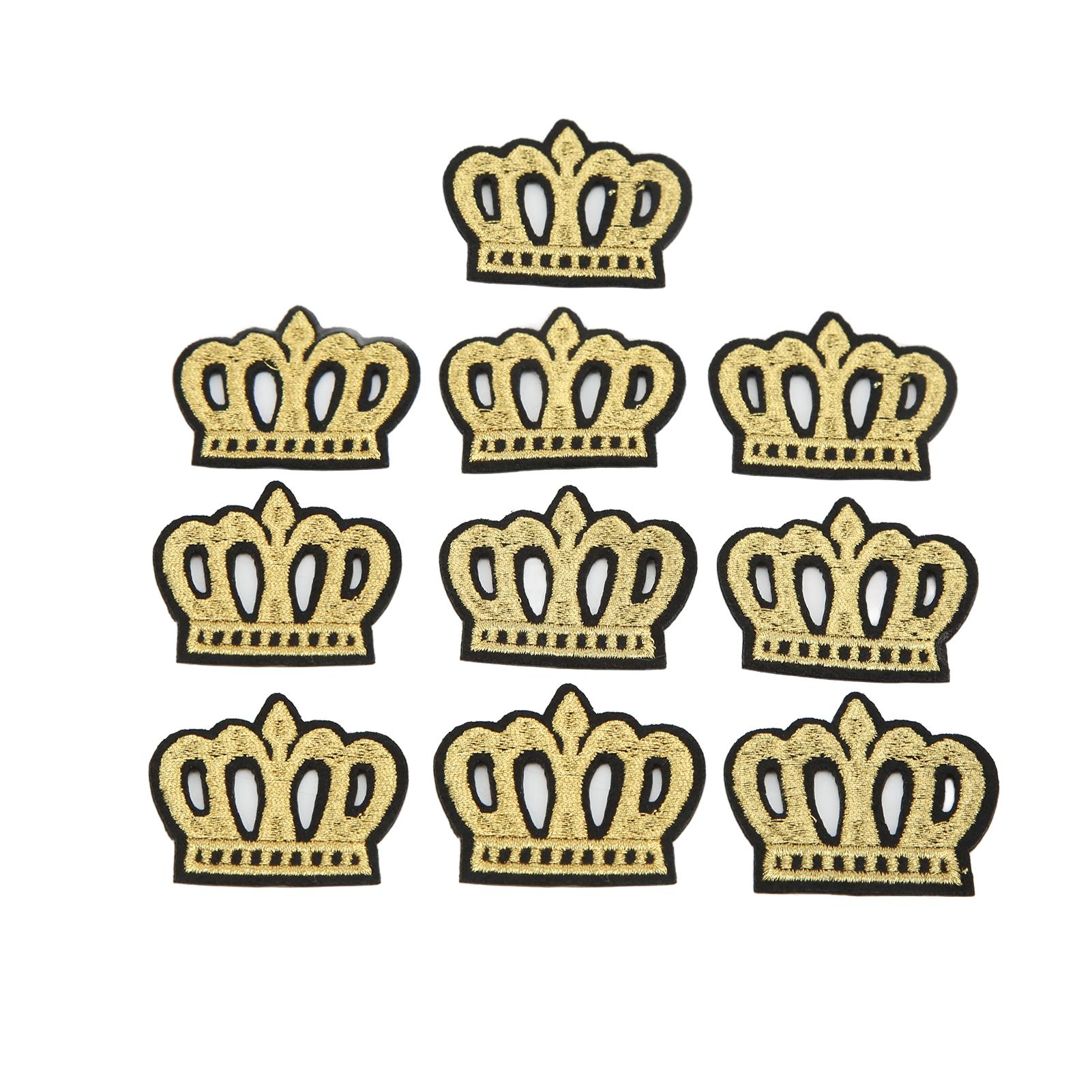 

10 шт. вышитая корона заплатка затемнение пятен повреждения золотая корона своими руками заплатка для одежды сумки