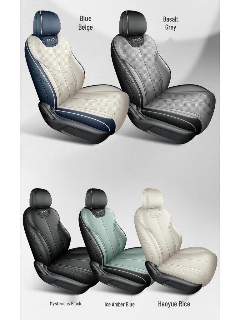 BYD Qin L Compatible Full Leather Car Seat Cushion - All-Season, Five-Seat Design