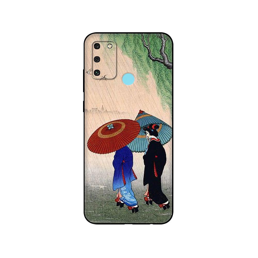 Black Tpu Case For Huawei Honor 8a Prime 8s Prime 9 Lite Honor 9A 9C 9X Premium 9x Pro 9S Case Cover Japanese Style Art