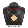 Women European New Hot Sale Sunflower Pendant Necklace Trendy Exaggerated Personality Metal Texture Necklace Jewelry