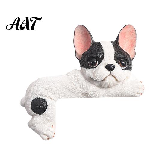 Creative Light Switch Ornament 3D French Bulldog Resin Cover, Cute Cartoon Dog Wall Socket Frenchie Room Decor Decor, Self-Adhesive Animal
