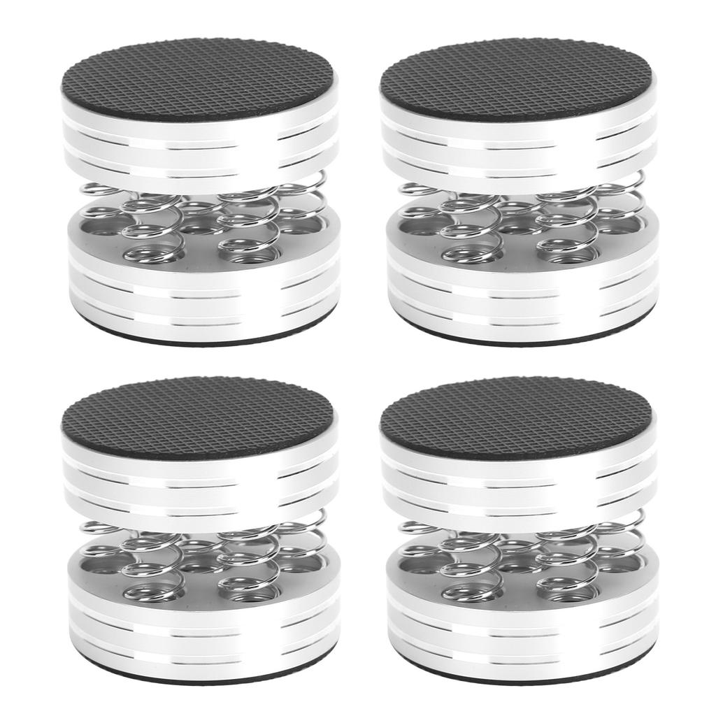 4 SZT Kolce Głośnikowe Sprężynowe Nóżki Tłumiące Dźwięk do Wzmacniacza HiFi Głośnika Gramofonu Odtwarzacza Srebrne