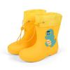 Feng Qing Fan Kids' Waterproof Rain Boots with Non-slip Sole and Elastic Cuff - Cartoon Design for Toddlers