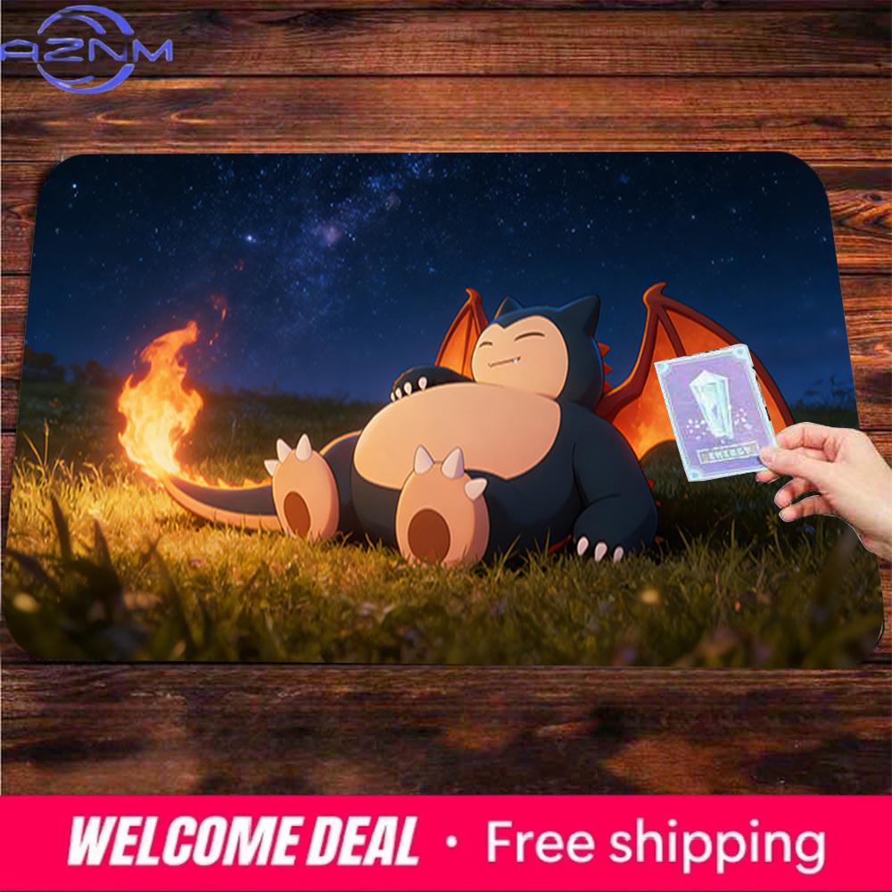 Snorlax Charizard Fusion Night Sky TCG Playmat NonSlip Desk Mat 30x80x0.2cm